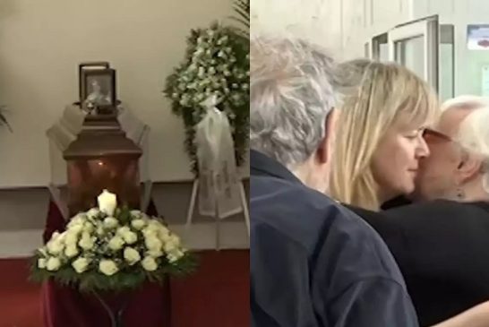 Γιάννης Φέρτης: Συντετριμμένη η Μαρίνα Ψάλτη στην κηδεία, έπεσε στην αγκαλιά της Ξένιας Καλογεροπούλου